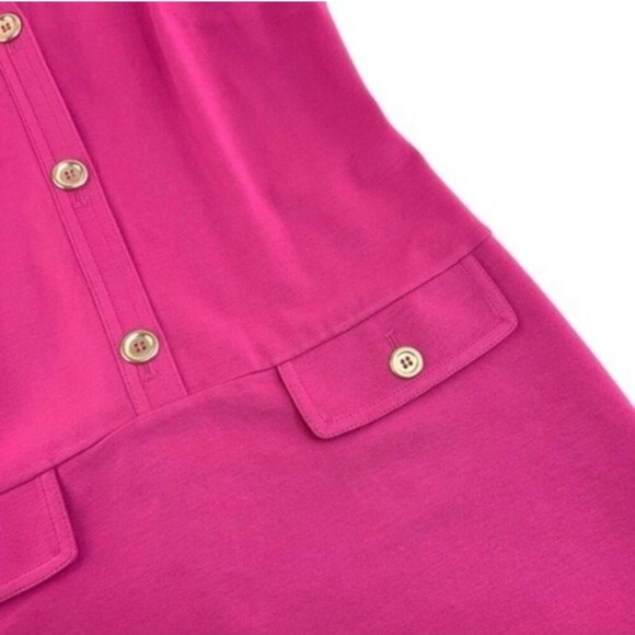 Talbots Women’s 12P Pink Ponte Shift Sheath Mini Dress Sleeveless Crew Neck - Picture 5 of 7